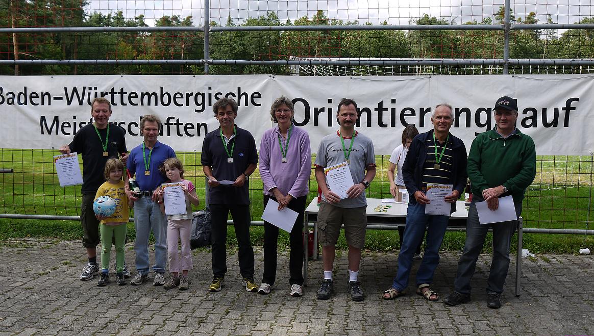 Michael, Michael, Peter und Siegfried bei der Siegerehrung